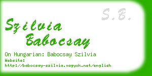 szilvia babocsay business card